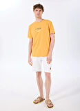 D5SM-TST3847 Turuncu Bisiklet Yaka Relaxed Baskılı Erkek T-Shirt
