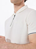 Discovery Expedition D5SM-TST3718 Beyaz Relaxed Düz Erkek Polo T-Shirt