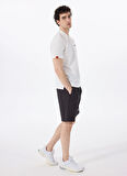 Discovery Expedition D5SM-SHT3720 Siyah Lastikli Bel Relaxed Düz Erkek Şort