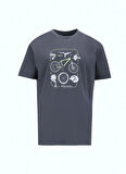 Discovery Expedition D5SM-TST3706 Antrasit Bisiklet Yaka Relaxed Baskılı Erkek T-Shirt