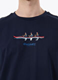 Discovery Expedition D5SM-TST3793 Lacivert Bisiklet Yaka Relaxed Baskılı Erkek T-Shirt