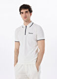 Discovery Expedition D5SM-TST3845 Beyaz Relaxed Düz Erkek Polo T-Shirt
