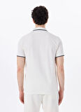 Discovery Expedition D5SM-TST3845 Beyaz Relaxed Düz Erkek Polo T-Shirt