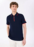 Discovery Expedition D5SM-TST3805 Lacivert - Kırmızı Relaxed Düz Erkek Polo T-Shirt