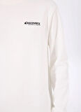 D5SM-SWT3885 Beyaz Bisiklet Yaka Relaxed Baskılı Erkek Sweatshirt