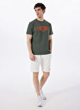 Discovery Expedition D5SM-TST3835 Yeşil Bisiklet Yaka Relaxed Baskılı Erkek T-Shirt