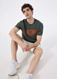 Discovery Expedition D5SM-TST3835 Yeşil Bisiklet Yaka Relaxed Baskılı Erkek T-Shirt