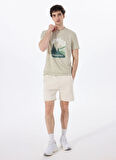 Discovery Expedition D5SM-TST3881 Mint Melanj Bisiklet Yaka Relaxed Baskılı Erkek T-Shirt