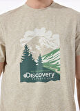 Discovery Expedition D5SM-TST3881 Mint Melanj Bisiklet Yaka Relaxed Baskılı Erkek T-Shirt