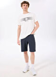 D5SM-TST3835 Ekru Bisiklet Yaka Relaxed Baskılı Erkek T-Shirt
