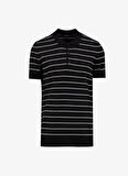 Fabrika Comfort Polo Yaka Regular Fit Çizgili Siyah Erkek Kazak FC5SM-KZK 2759