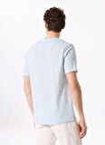 Fabrika Bisiklet Yaka Flamlı Açık Mavi Erkek T-Shirt F5SM-TST 2114