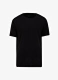 Fabrika Bisiklet Yaka Flamlı Siyah Erkek T-Shirt F5SM-TST 2114