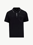 Fabrika Düz Siyah Erkek Polo T-Shirt F5SM-TST 2109
