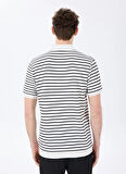 Fabrika Çizgili Kırık Beyaz Erkek Polo T-Shirt F5SM-TST 2125