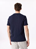 Fabrika Bisiklet Yaka Flamlı Lacivert Erkek T-Shirt F5SM-TST 2114