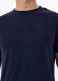 Fabrika Bisiklet Yaka Düz Lacivert Erkek T-Shirt F5SM-TST 2080