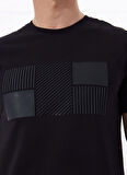 Fabrika Bisiklet Yaka Baskılı Siyah Erkek T-Shirt F5SM-TST 2076