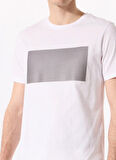 Fabrika Bisiklet Yaka Baskılı Beyaz Erkek T-Shirt F5SM-TST 2746