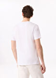 Fabrika Bisiklet Yaka Baskılı Beyaz Erkek T-Shirt F5SM-TST 2746