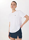 Mustang Bisiklet Yaka Baskılı Beyaz Kadın T-Shirt M5SL-TST1829