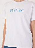 Mustang Bisiklet Yaka Baskılı Beyaz Kadın T-Shirt M5SL-TST1860