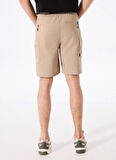 D5SM-SHT3932 Bej Relaxed Fit Baskılı Kargo Şort