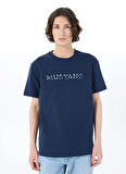 Mustang Bisiklet Yaka Baskılı Lacivert Erkek T-Shirt M5SM-TST1278