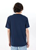 Mustang Bisiklet Yaka Baskılı Lacivert Erkek T-Shirt M5SM-TST1278