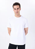 Mustang Bisiklet Yaka Baskılı Beyaz Erkek T-Shirt M5SM-TST1286