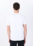 Mustang Bisiklet Yaka Baskılı Beyaz Erkek T-Shirt M5SM-TST1286