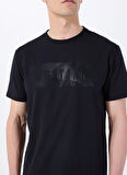 Mustang Bisiklet Yaka Baskılı Siyah Erkek T-Shirt M5SM-TST1287