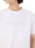 Mustang Bisiklet Yaka Baskılı Beyaz Erkek T-Shirt M5SM-TST1290