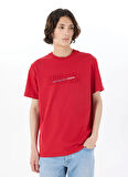 Mustang Bisiklet Yaka Baskılı Kırmızı Erkek T-Shirt M5SM-TST1290