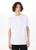 Mustang Bisiklet Yaka Baskılı Beyaz Erkek T-Shirt M5SM-TST1300