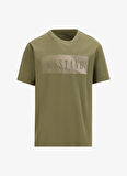 Mustang Bisiklet Yaka Baskılı Haki Erkek T-Shirt M5SM-TST1287