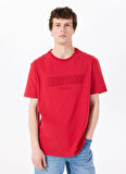 Mustang Bisiklet Yaka Baskılı Kırmızı Erkek T-Shirt M5SM-TST1288