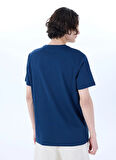 Mustang Bisiklet Yaka Baskılı Lacivert Erkek T-Shirt M5SM-TST1304
