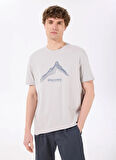 Discovery Expedition D5SM-TST3775 Gri Bisiklet Yaka Relaxed Baskılı Erkek T-Shirt