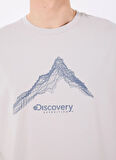 Discovery Expedition D5SM-TST3775 Gri Bisiklet Yaka Relaxed Baskılı Erkek T-Shirt