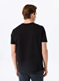 D5SM-TST3771 Siyah Bisiklet Yaka Relaxed Fit Baskılı T-Shirt