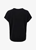 Discovery Expedition D5SL-TST3544 Siyah V Yaka Relaxed Düz Kadın T-Shirt