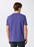 D5SM-TST3773 Mor Bisiklet Yaka Relaxed Fit Baskılı T-Shirt