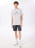 Discovery Expedition D5SM-TST3775 Gri Bisiklet Yaka Relaxed Baskılı Erkek T-Shirt