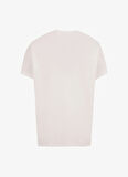 D5SL-TST3545 Beyaz Bisiklet Yaka Relaxed Fit Baskılı Kadın T-Shirt