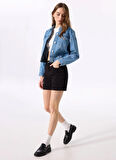 Mustang Standart Bel Normal Siyah Kadın Denim Şort JODIE - 1110