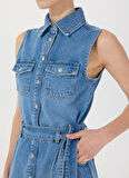 Mavi Kadın Yıkamalı Denim Elbise M5SL-ELB1359