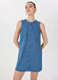 Mavi Kadın Yıkamalı Denim Elbise M5SL-ELB1362