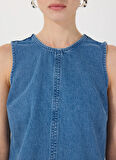 Mavi Kadın Yıkamalı Denim Elbise M5SL-ELB1362