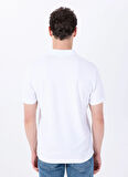 Mustang Baskılı Beyaz Erkek Polo T-Shirt M5SM-TST1335